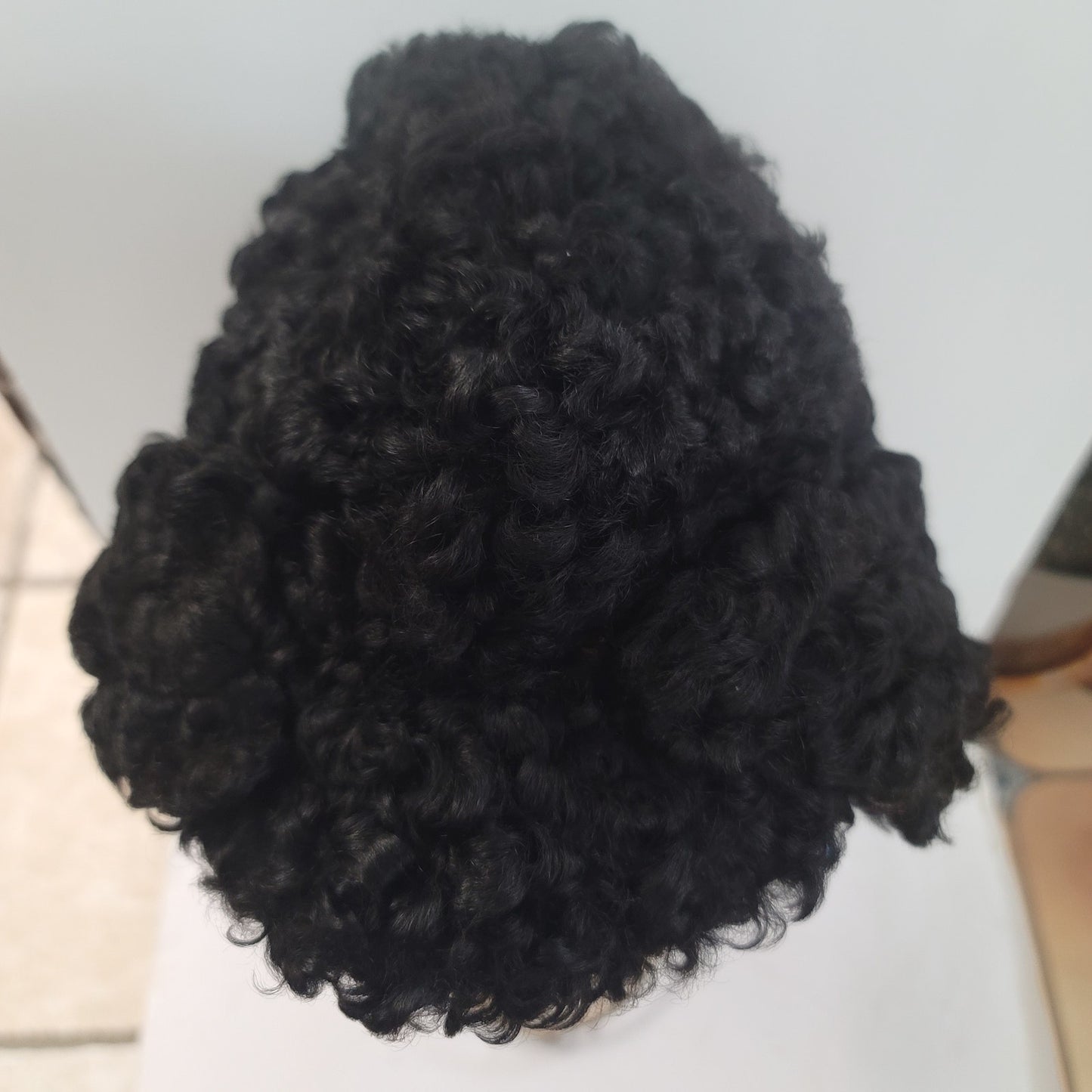 Vintage showbiz theatre costume wig black curly hair stage performance play