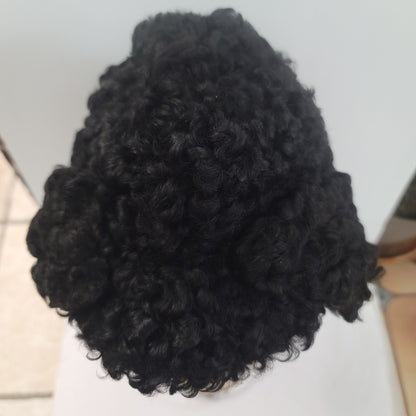 Vintage showbiz theatre costume wig black curly hair stage performance play