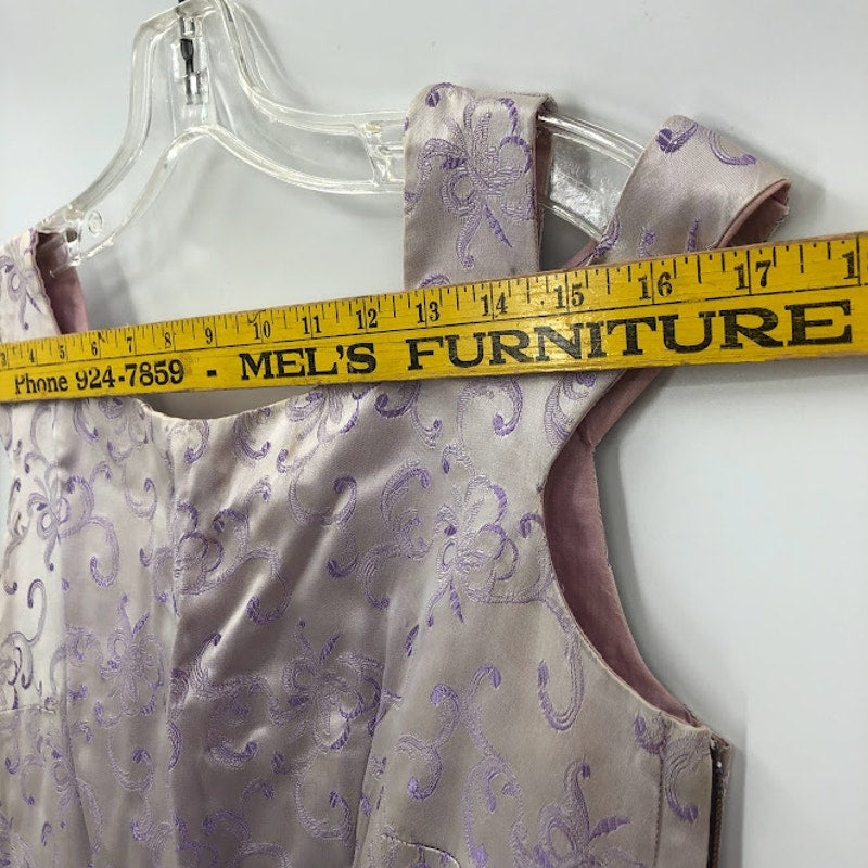 Vintage Purple dress Fit Flare Sateen Cold Shoulder Detail Sleeveless Line Small