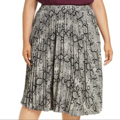 Halogen NEW Grey Snake Print Pleated Skirt Size XS
