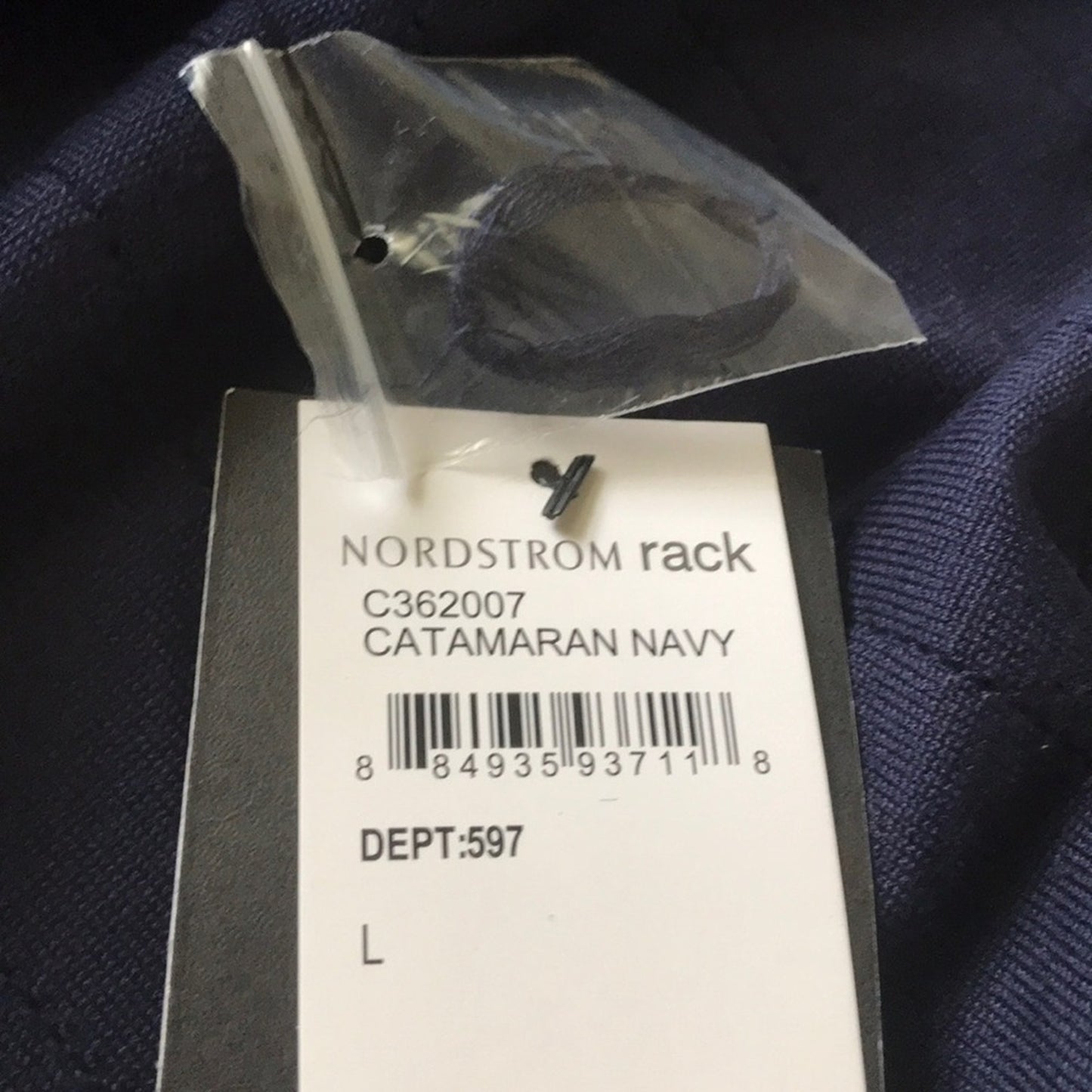 Devotion by Cyrus NEW Navy Blue Scallop Trim Mock Neck Tank Size Large