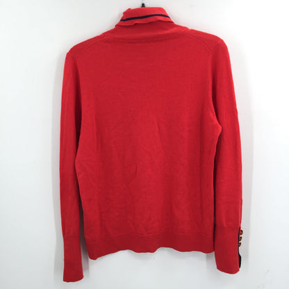 NWT Court & Rowe Pullover Sweater Cowl Neck Three Cuff Button Red Size Medium