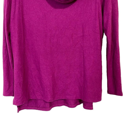 Gibson Look Women's Off Shoulder Cowl Pullover Tunic Top XXS Wine NWT High Low