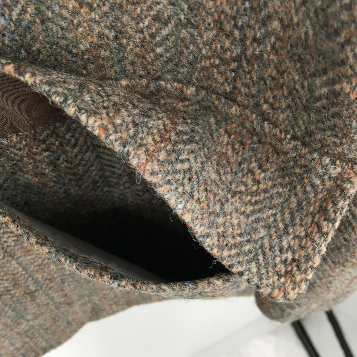 VINTAGE Charles Gregory Tweed BrownBlue Herringbone Wool Blazer Jacket Med/Large