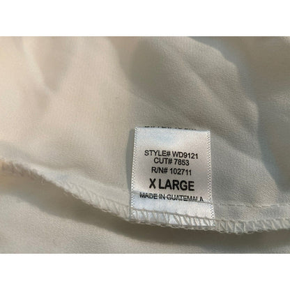 Gibson Long Sleeve V-Neck Button Front Tunic Top Blouse Sz Extra Large Ivory NWT