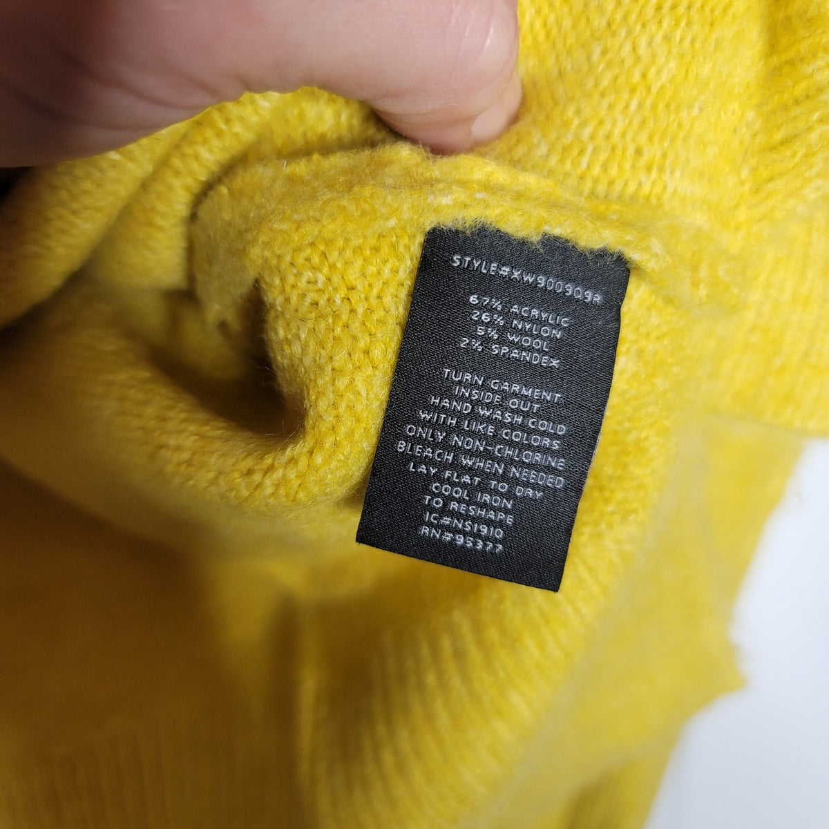 Sanctuary Yellow Sweater Long Sleeve XL side split wool blend Pocket NEW
