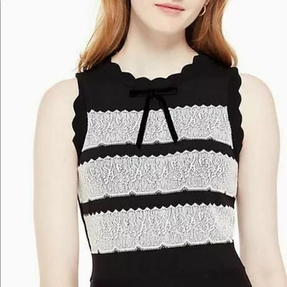 Kate Spade New York NWT Black Lace Jacquard Sweater Dress Size XS