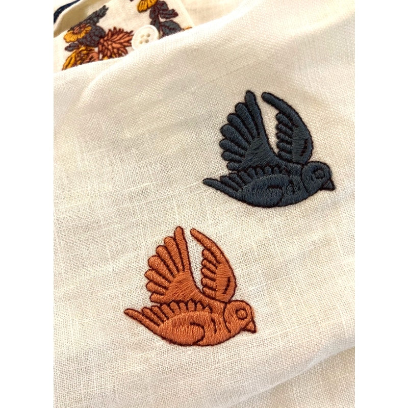 Tory Burch Embroidered Beach Shirt Top Sz XS/Extra Small in Ivory Multi NWT