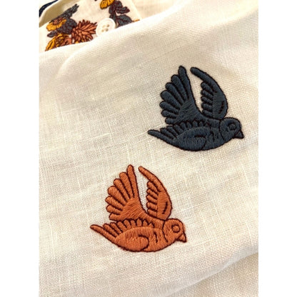 Tory Burch Embroidered Beach Shirt Top Sz XS/Extra Small in Ivory Multi NWT