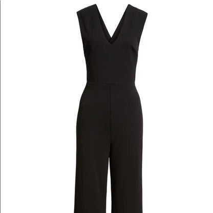 Soprano NEW Black Cross Back Jumpsuit Size Medium