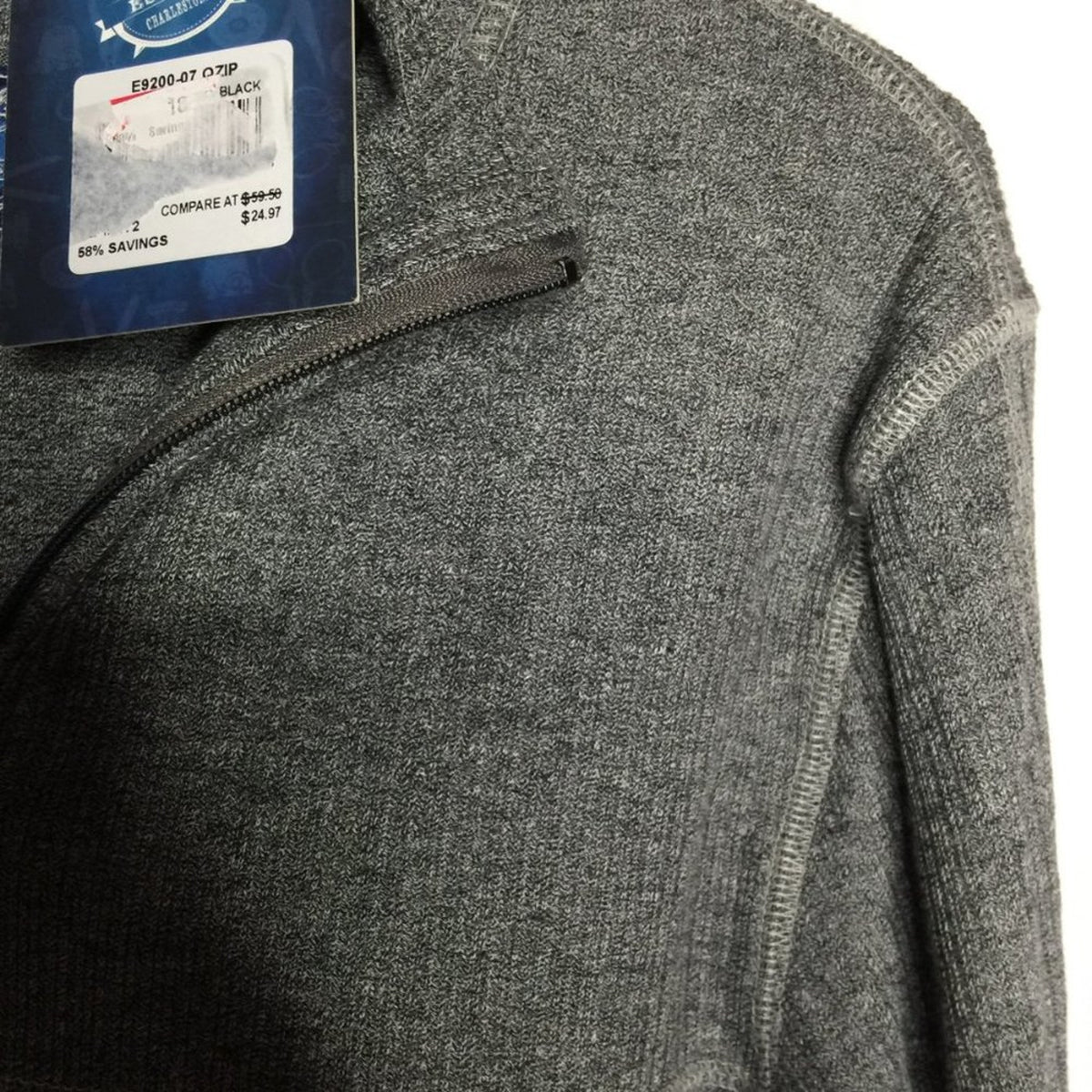 NWT Vintage Drop Needle 1/4 Zip Pullover Gray Sweater Size Small