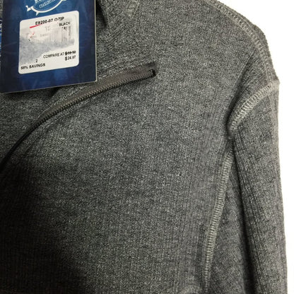 NWT Vintage Drop Needle 1/4 Zip Pullover Gray Sweater Size Small