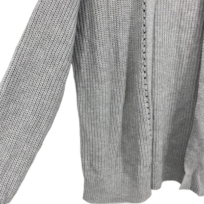 Abound Open Front Cardigan Sweater Ribbed Small Light Gray NWT Pointelle Accent