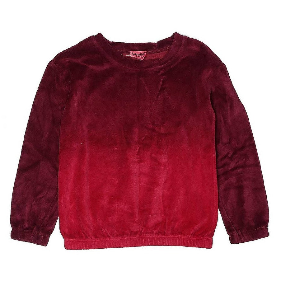 Splendid Fleece Jacket Size 5 - 6 Women Red Ombre Pullover Long Sleeve Top