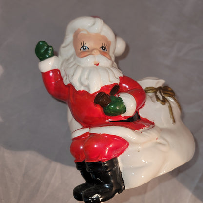 Vintage Ardco Ceramic Santa Claus Planter Approx. 6" tall