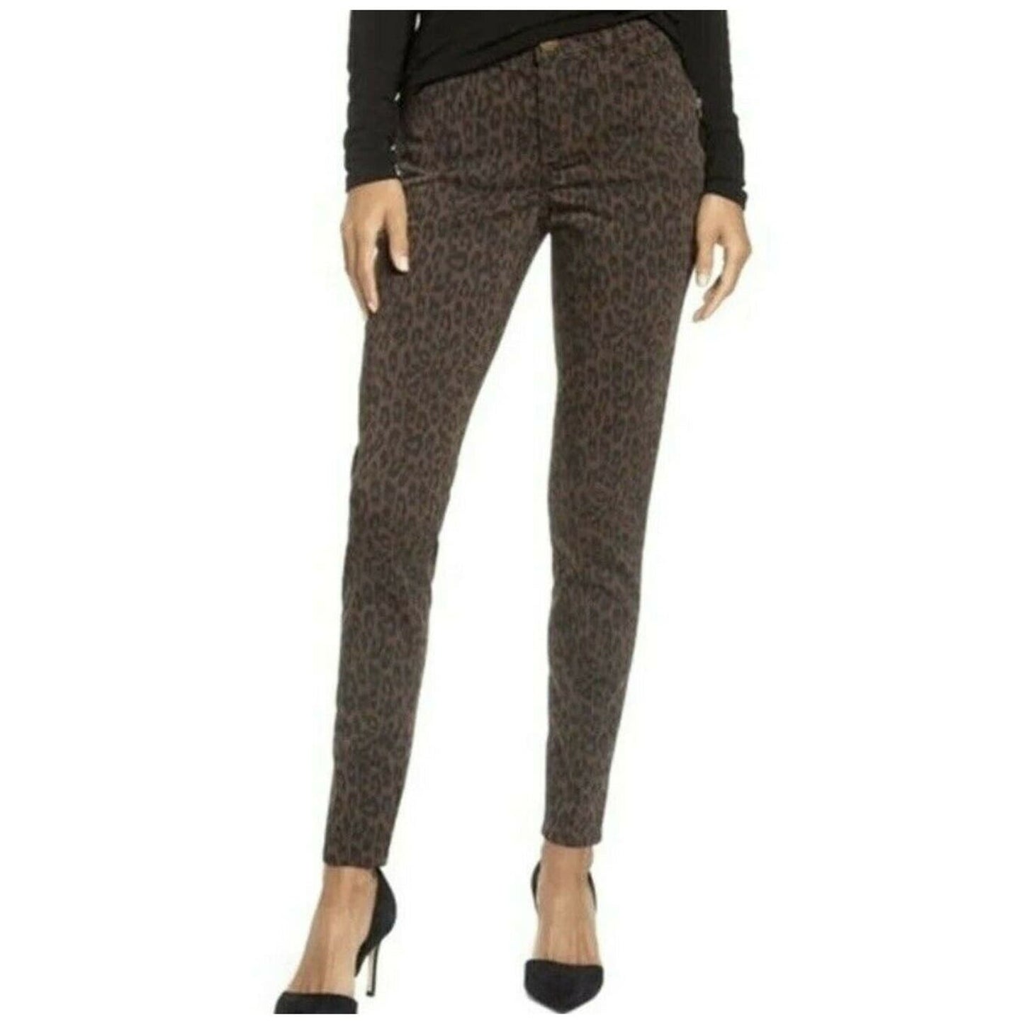Wit & Wisdom Ab-Solution High Rise Ankle Skimmer Jeans Sz 0 in Brown Leopard NWT