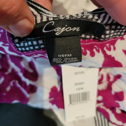 International Concepts CEJON damask print cover up sHAWL ruana burgundy NEW