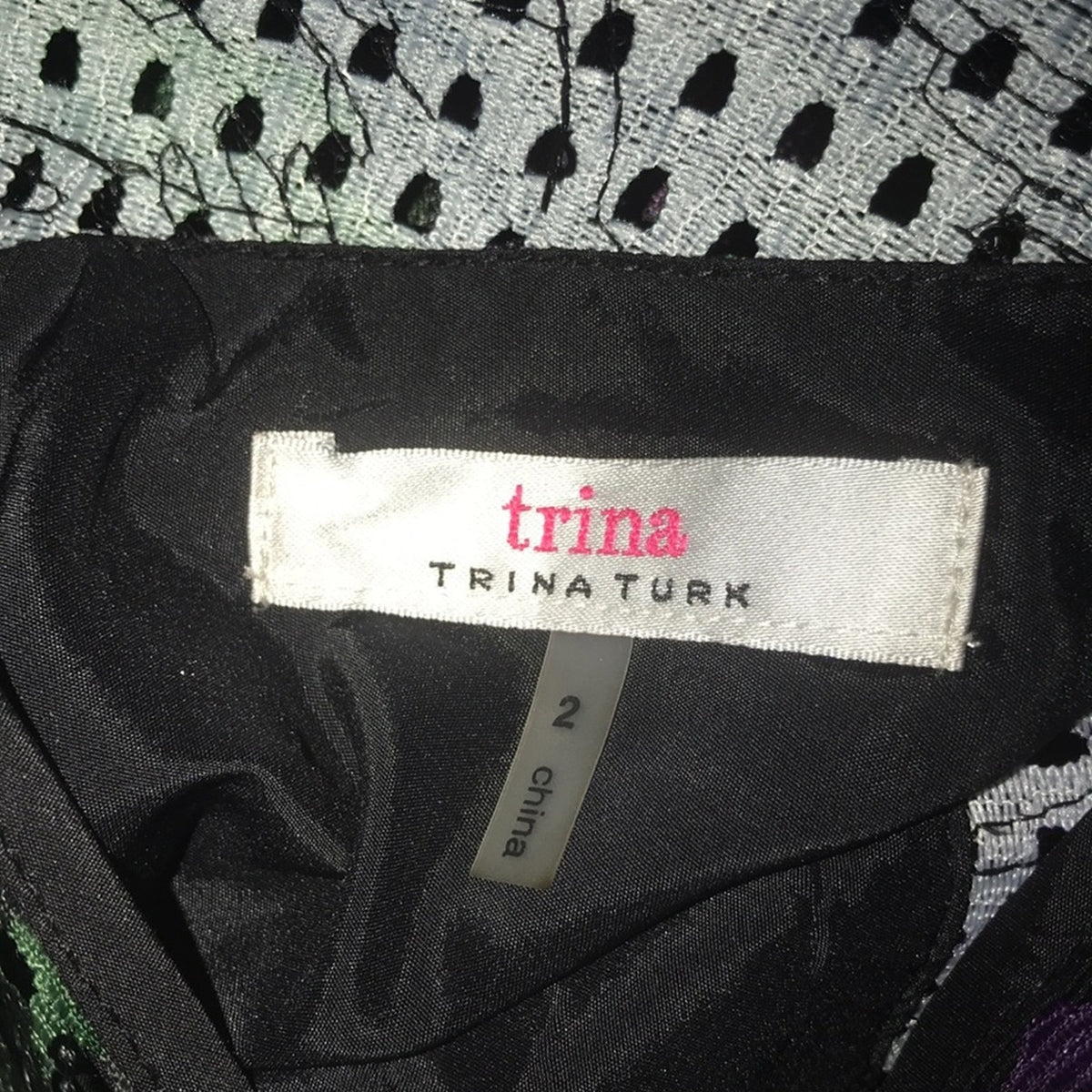 Trina Turk NEW Grenandine Floral Perforated Dress Size 2