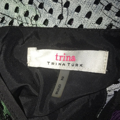 Trina Turk NEW Grenandine Floral Perforated Dress Size 2
