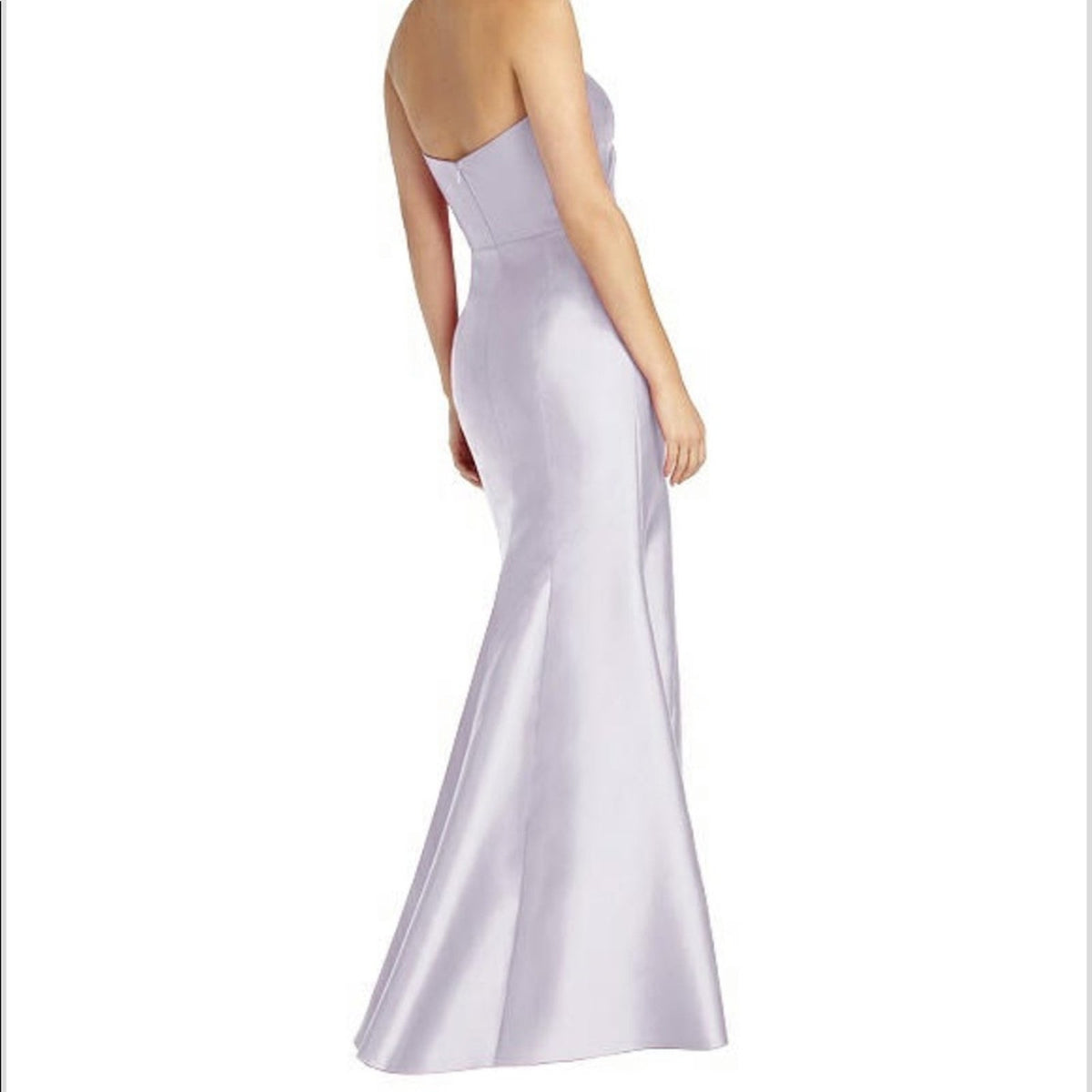 Alfred Sung Purple Dress Formal Strapless Draped Bodice Trumpet Gown Size 18