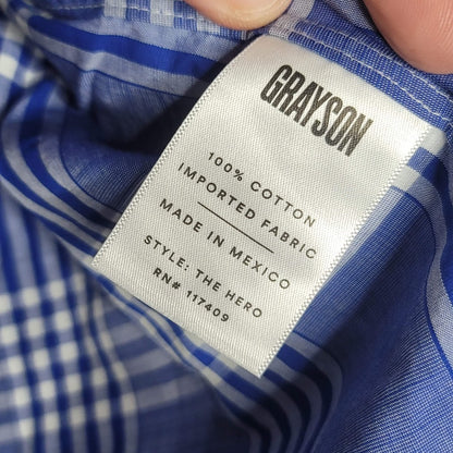 Anthropologie Grayson The Hero Buttondown Alison Blue Plaid Cotton Shirt NWT 03