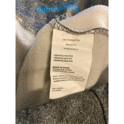 Wranger Mens Premium Performance Cool Vantage Half Zip Pullover 2XLT Gray NWT