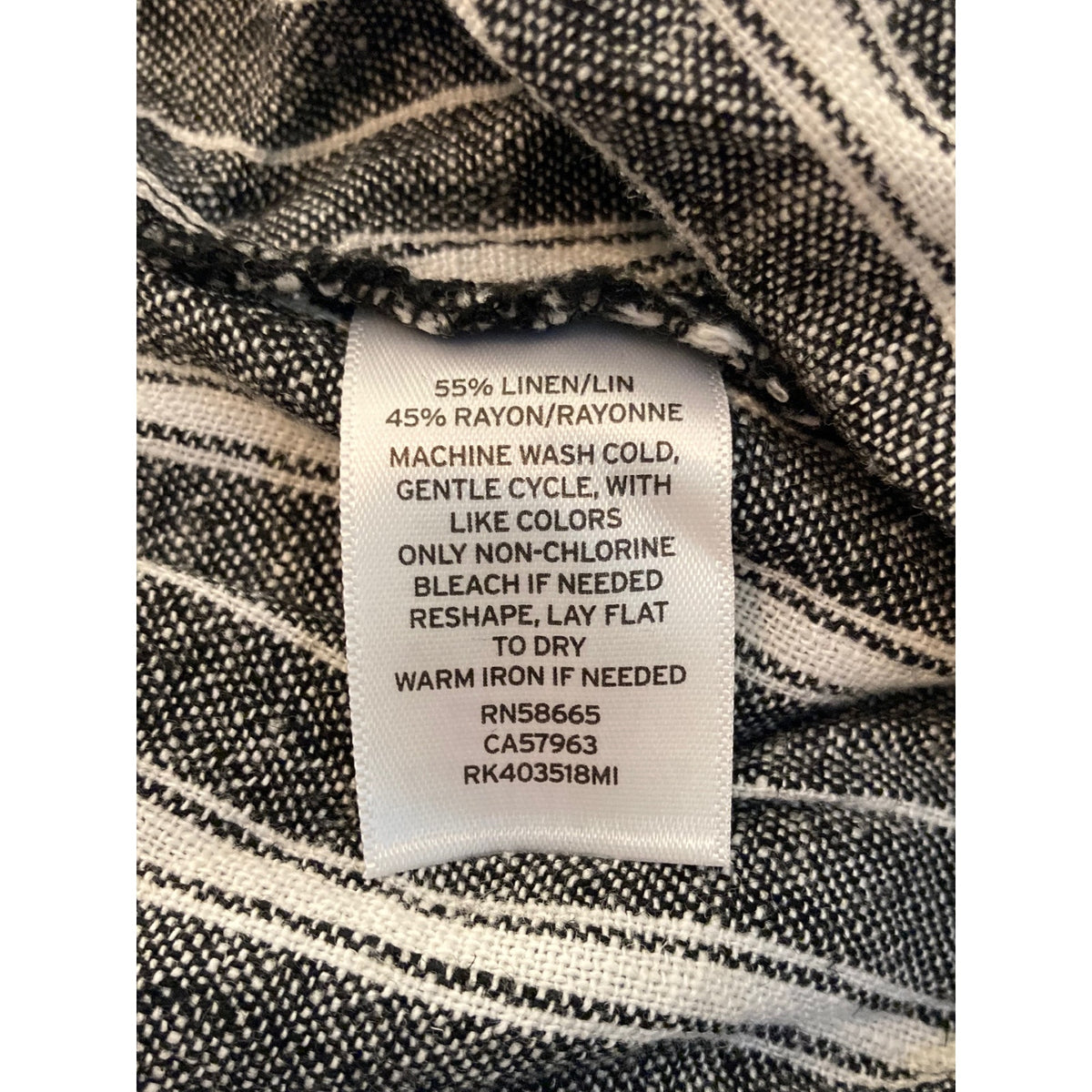 Abound Spaghetti Strap Button Front Crop Cami Top Sz XXS Black/White Stripes NWT