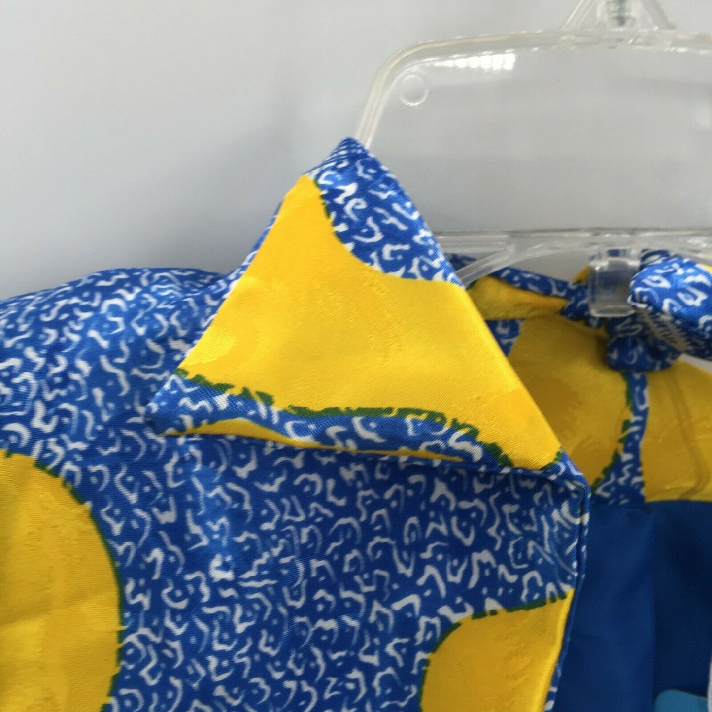Vintage 80's 2 Pc. Jacket Halter Pleated Mini Dress Set Disco BEBOP Yellow/Blue