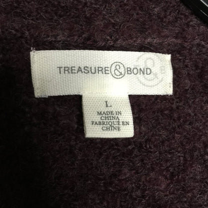 Treasure & Bond Open Front Cardigan Sweater Long Sleeve Front Pockets NEW Large