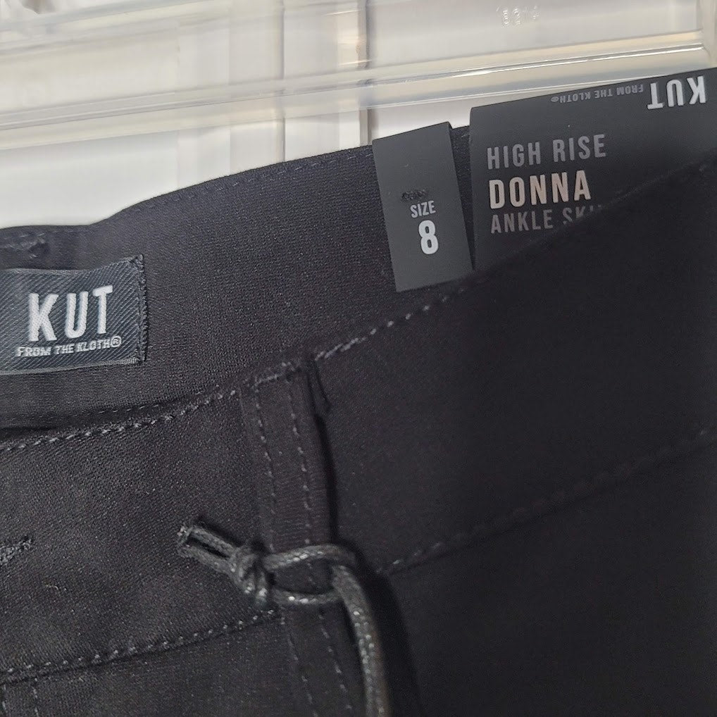 Kut From Kloth NEW Donna High Rise Black Ankle 28" inseam Jeans Skinny size 8