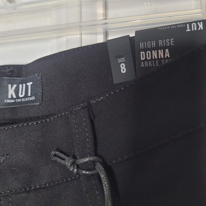 Kut From Kloth NEW Donna High Rise Black Ankle 28" inseam Jeans Skinny size 8