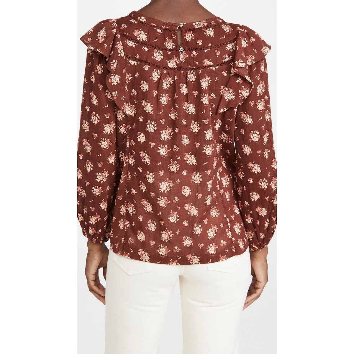 Madewell Tops Homestead Bouquet Size Medium NEW Ladder Trim Ruffle Cotton Blouse