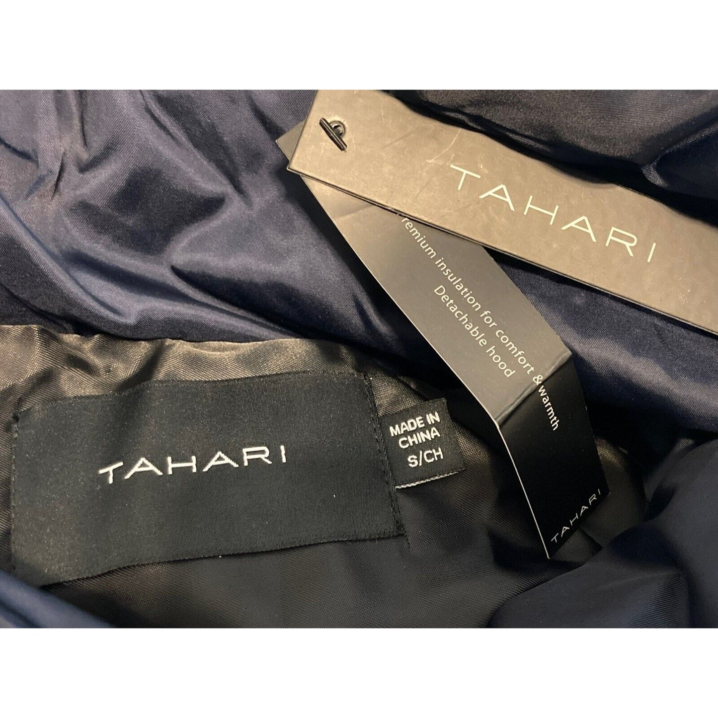 T. Tahari Winter Long Puffer Down Coat Outerwear SMALL NEW JACKET Mystic Blue
