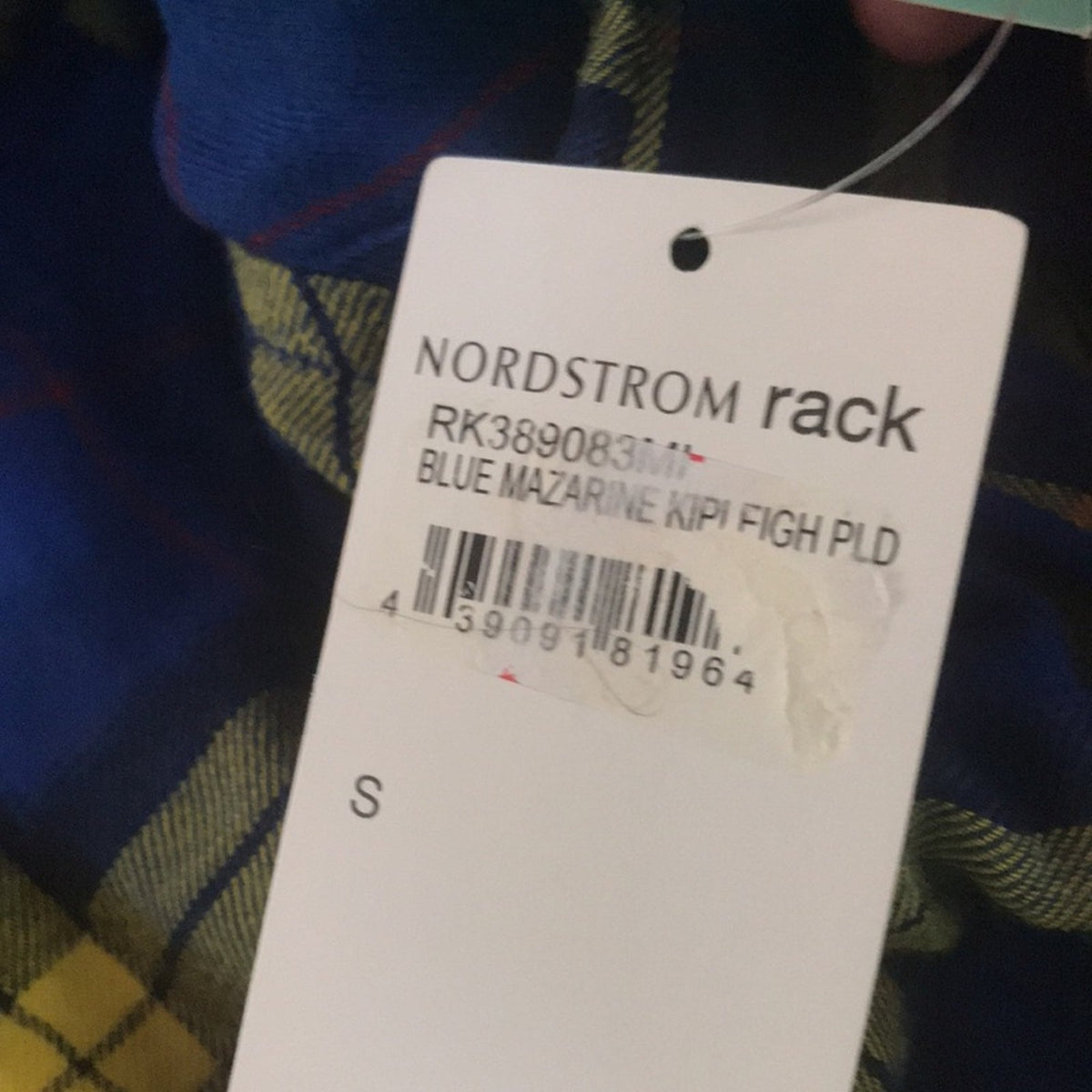 Abound Yellow Blue Plaid Button Down Shirt Small WOMENS long sleeve blue yellow