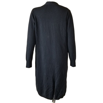 Ceny Open Front Long Cardigan Drop Shoulders Pockets Extra Small/XS Black NWT