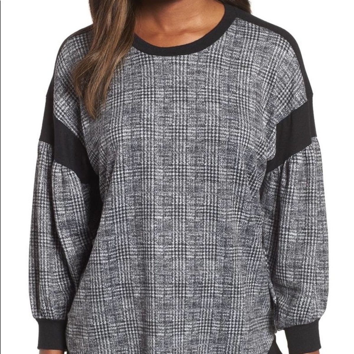 Bobeau NEW Blouson Sleeve Fleece Knit Top Size XS