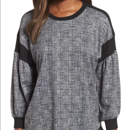 Bobeau NEW Blouson Sleeve Fleece Knit Top Size XS