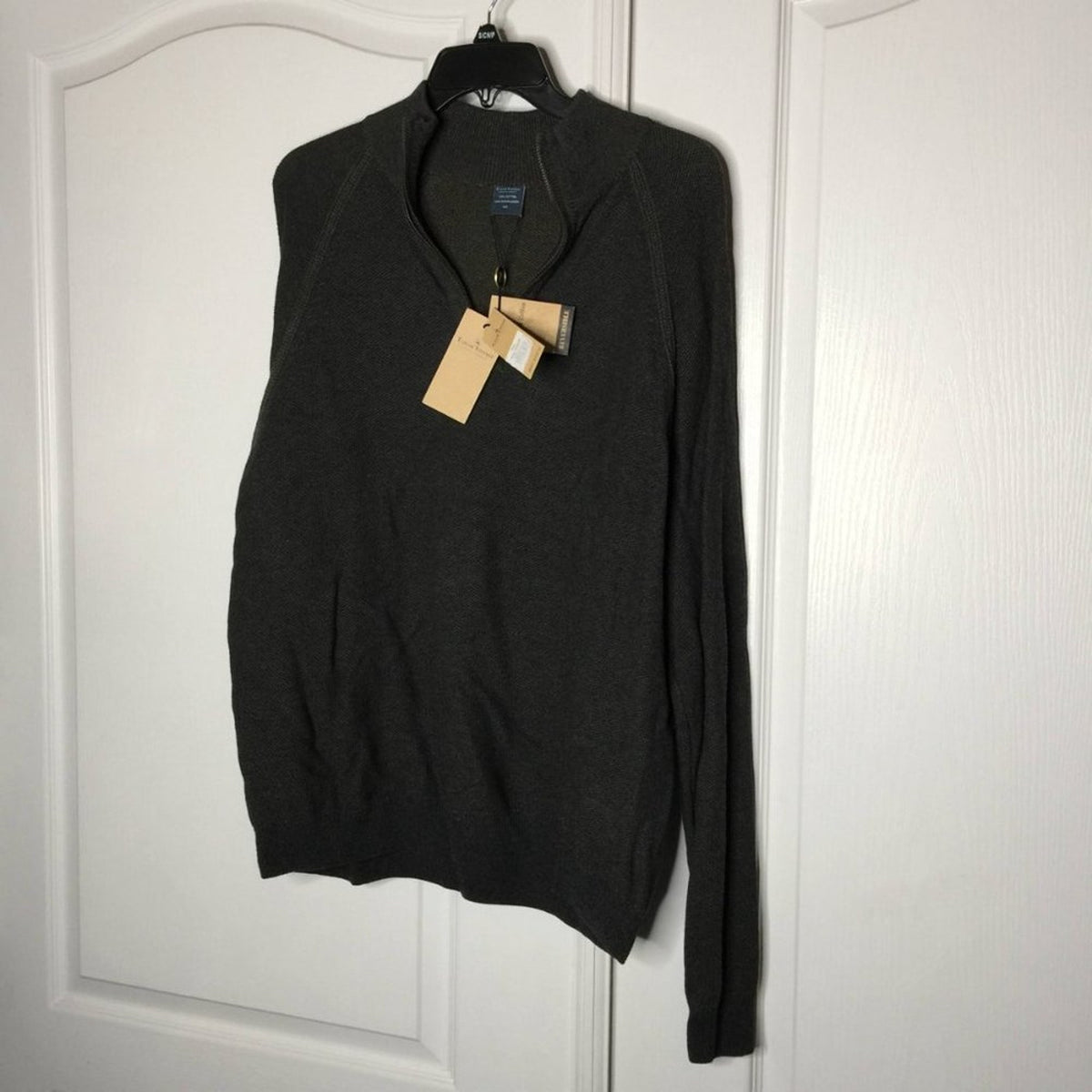 Tailor Vintage Mens Reversible Long Sleeve 1/4 Zip Knit Pullover Mock Neck Shirt