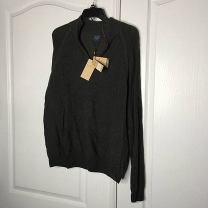 Tailor Vintage Mens Reversible Long Sleeve 1/4 Zip Knit Pullover Mock Neck Shirt