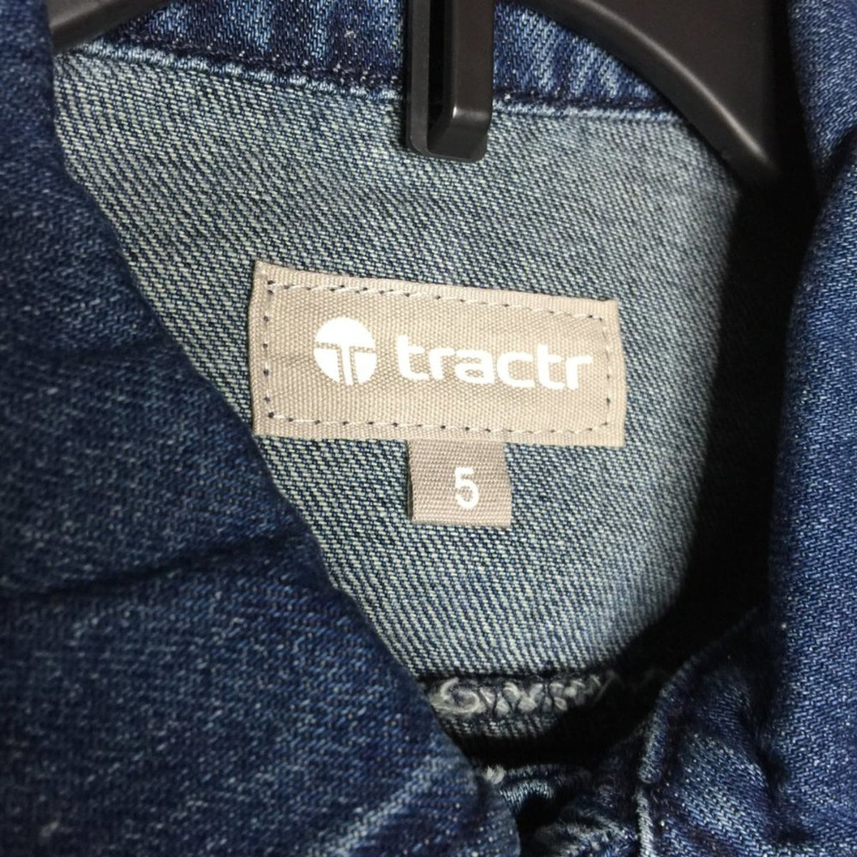 Tractr Girls Basic Denim Jacket Long Sleeve Front Button Size 5