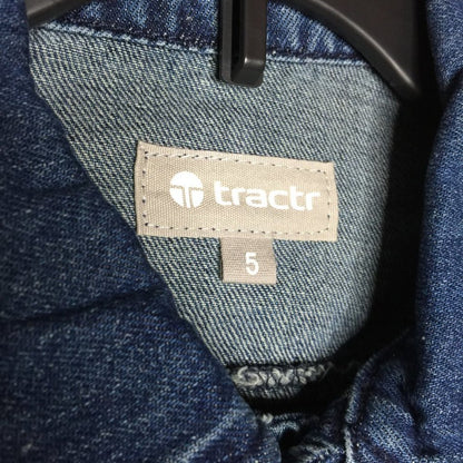Tractr Girls Basic Denim Jacket Long Sleeve Front Button Size 5