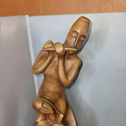 Esco Products 1962 by Stanza Male Female Statue Mid Century Lyre Flute Musicians