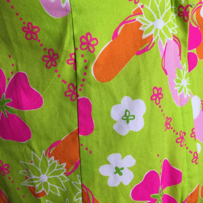 Lilly Pulitzer VTG Bandeau Strapless Dress Floral Green/White/Pink/Orange Size 4