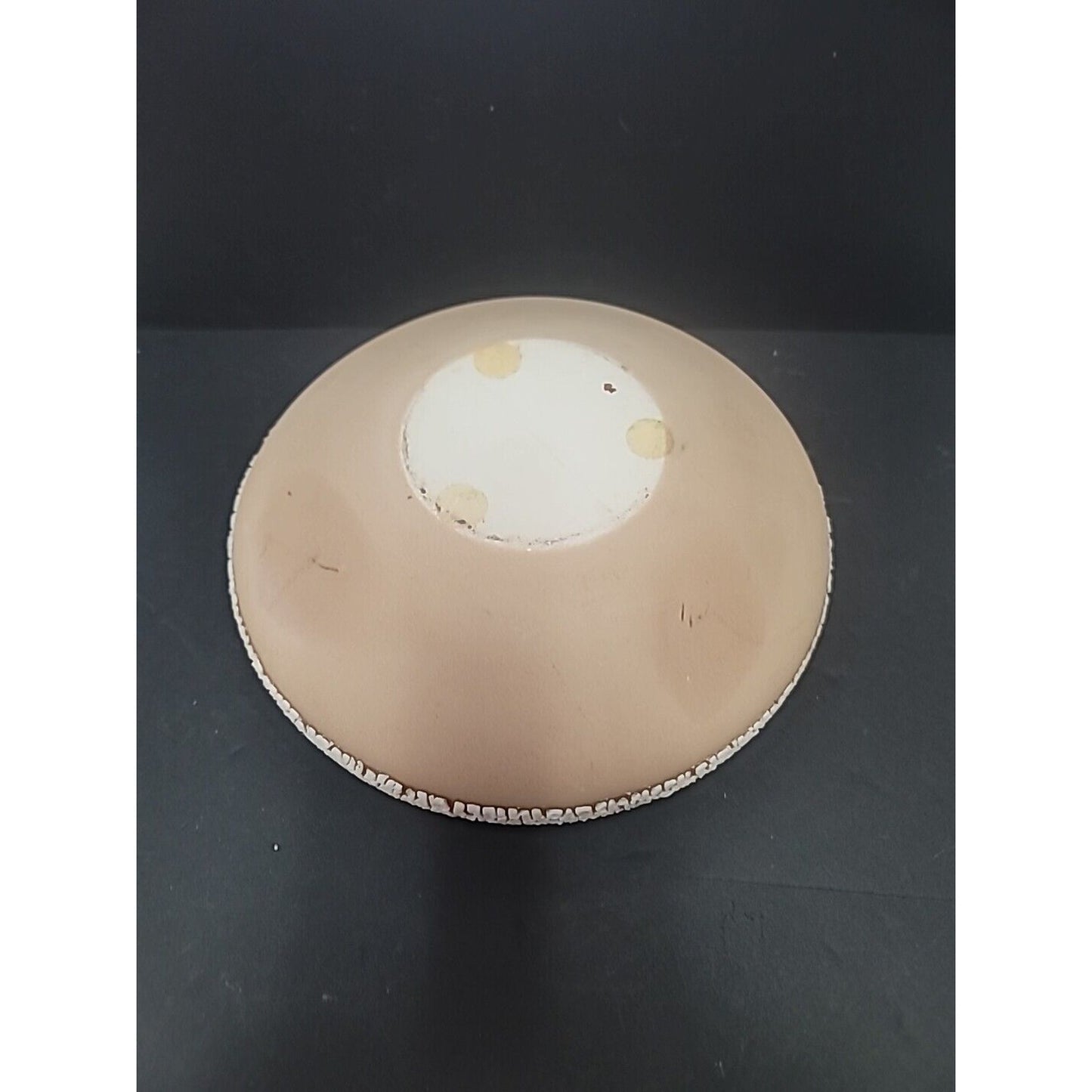 Mid Century Modern Pottery Planter White Crackle Texture Brown Bottom Spaceship