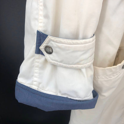 Cabin Creek Vintage 1990s Large Cinching Winter Coat White Blue Details Thick