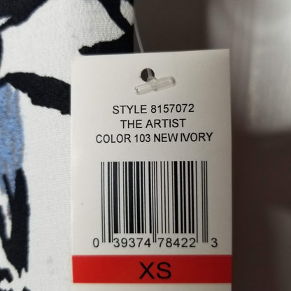NWT 1. State Floral One Shoulder Tie Top Crew Neck Casual Lightweight summer XS