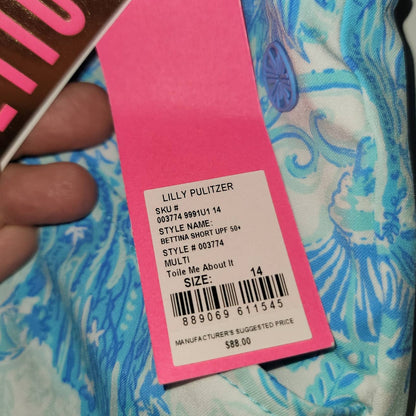 Lilly Pulitzer Bettina Shorts SPF 50 Toile Me About It Size 14 Athletic Stretch