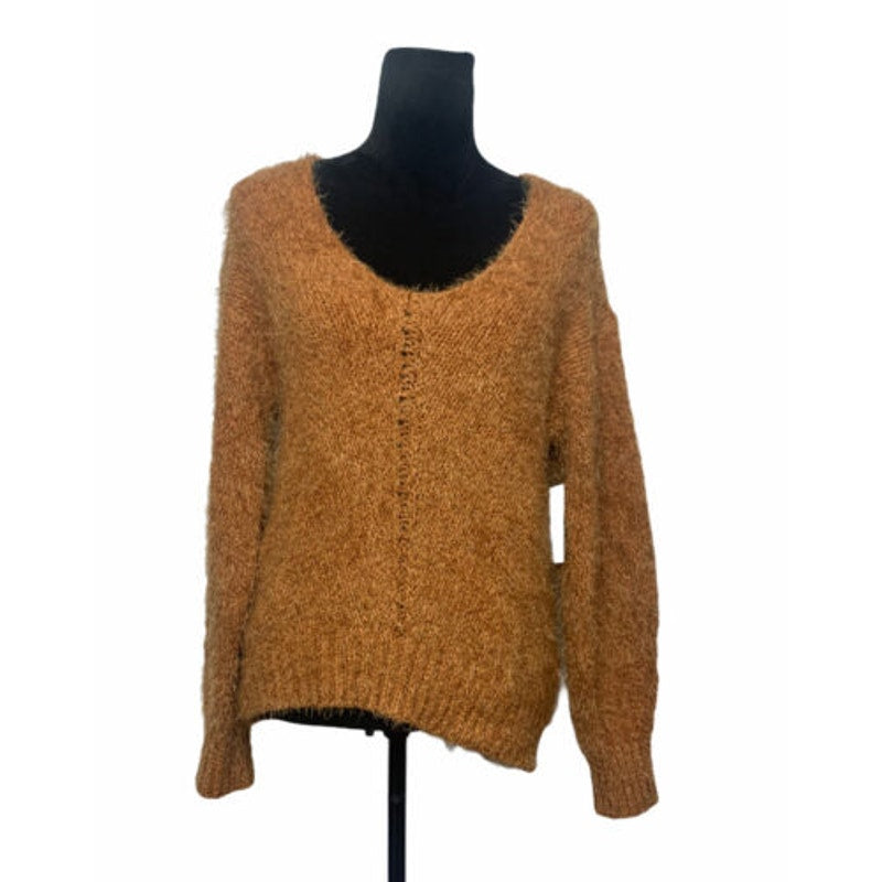 BP Size extra small Copper Brown Fuzzy Knit Pullover Sweater comfortable NEW