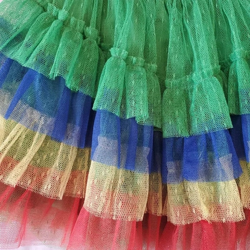 Truly me by Sara Sara Toddler Rainbow Tutu Tulle Skirt Size 3T Green Multi NWT