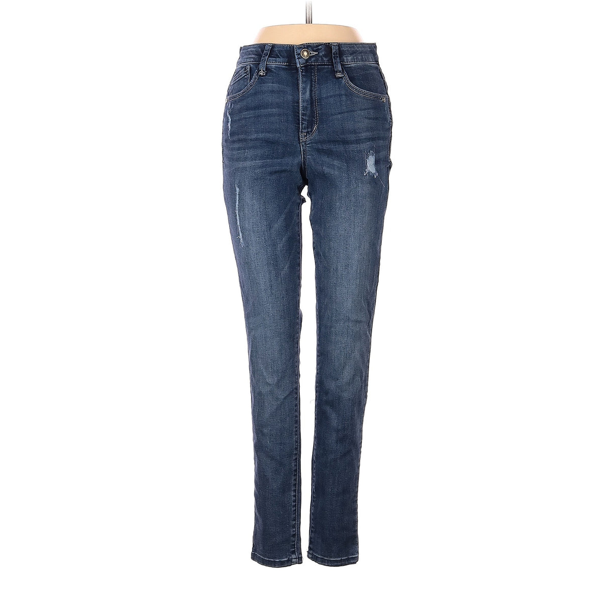 Wit & Wisdom Jeans Size 0 Blue Distressed Denim Skinny Mid Rise Pants